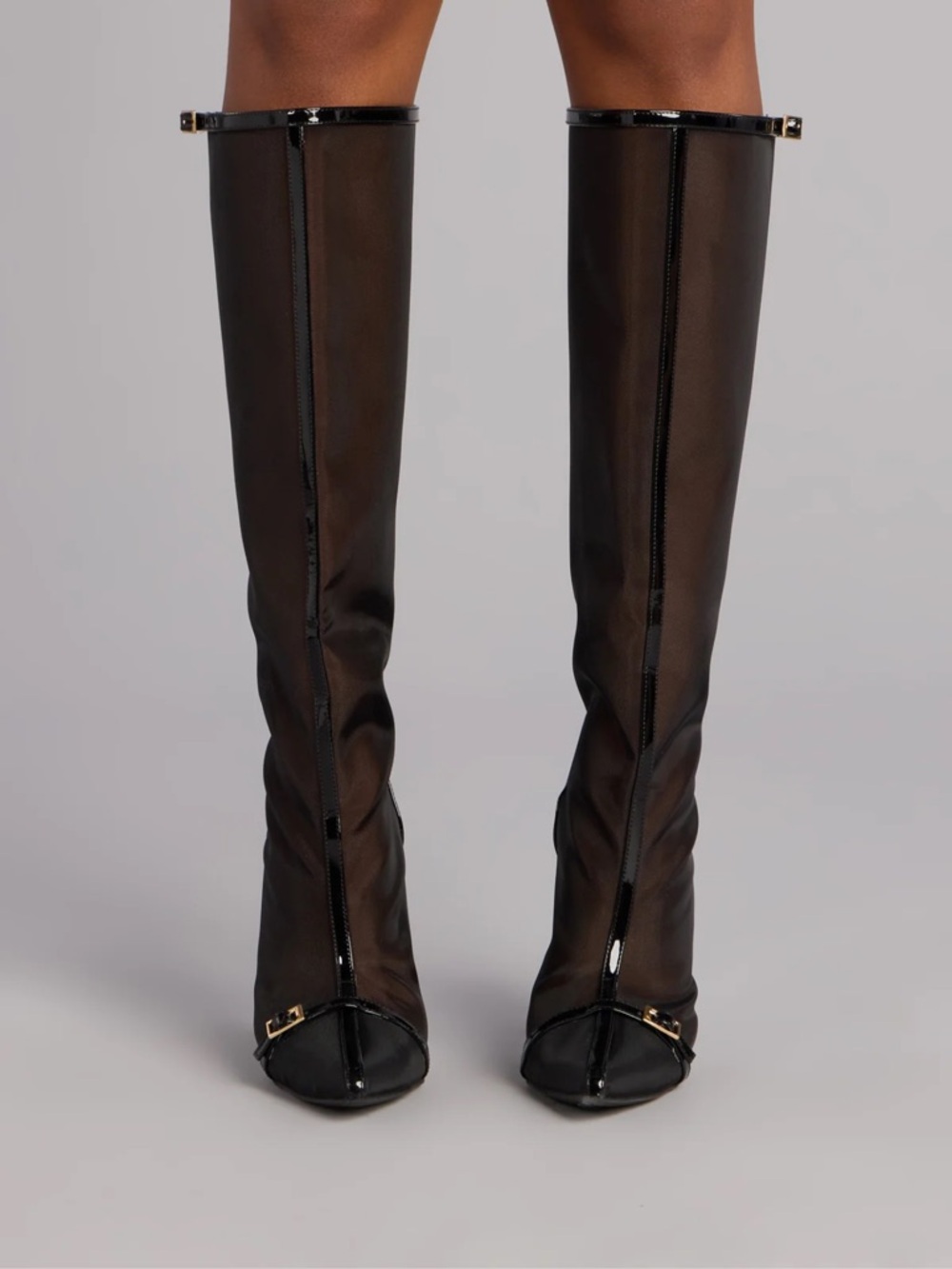 Windsor Black Over-the-Knee Sheer Stiletto Boots NWT Unique